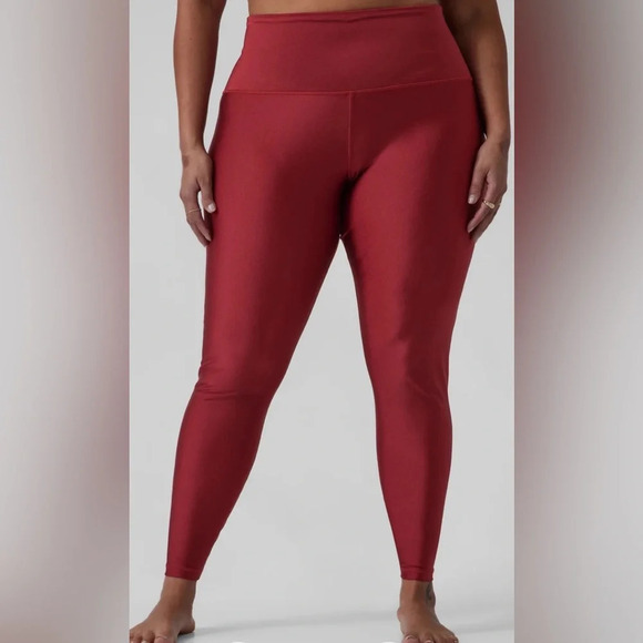 NWT ATHLETA *SOLD OUT* Elation Shine Tight 3X Decadent Red Stretch Workout Yoga - Picture 1 of 16